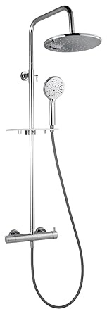 Marco Mammoliti | Colonna Doccia Nigno con Miscelatore e Deviatore, Acciaio Lucido, 2 Funzioni, 130x50x28cm