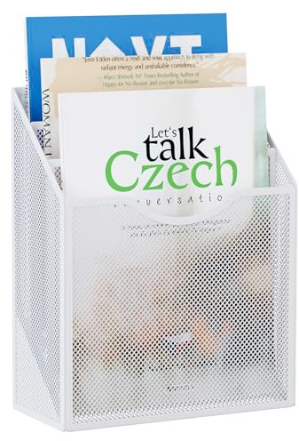 EasyPAG Corbeilles à Courrier 3 Compartiments A4 Métal,Banette de Rangement Bureau,Porte-Revues,Organisateur de Bureau,Porte Document Mural,Range Papier pour Masion & École,Blanc