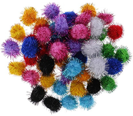 Geardeangloow Glitzernde Lametta-Bälle für Spielball, Kätzchen, Katze, lustiges Spielzeug, 50 Stück