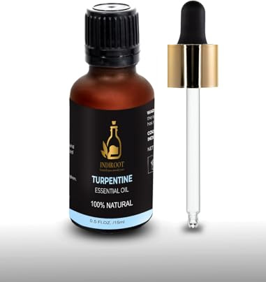 INDIROOT Aceite esencial de trementina, Pinus palustris, 100% natural (15 ml, trementina)