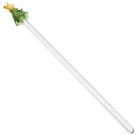 Homoyoyo Christmas Tree Glass Stir Sticks Festive Cocktail Swizzle Sticks for Holiday Drinks Elegant Transparent Design for Cocktails Juices Coffee Versatile Mixing Stirrer Smooth Glass