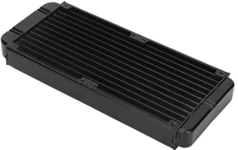 KIMISS Hocheffizienter Aluminiumkühler mit 18 Wärmeableitungsrohren, Gute Wärmeableitung, Geräuscharm, G 1/4-Schraubgewinde, Aluminium-Wärmetauscher für PC-Wasserkühler
