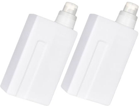 IMIKEYA Lot de 2 Flacons Rechargeables pour Lessive 1000 Ml Bouteilles Vides Multi-Usages en Plastique Transparent Flacons pour Buanderie et Distribution de Lotion Porte-Linge Pratique