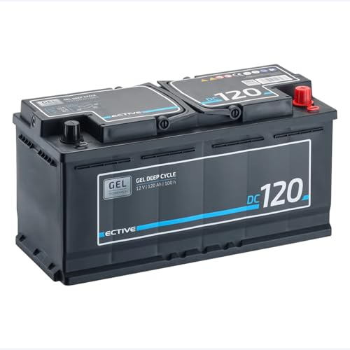ECTIVE DC 120 Gel Batterie 12V 120Ah – Deep Cycle Versorgungsbatterie wartungsfrei & gasungsfrei – ideal für Solar, Wohnmobil, Camper, Boot