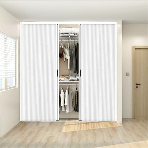 puertas plegables Puertas Dobles En Acordeón Para Armario, Puerta Acordeón Celular Para Entrada, Tamaños Y Colores Personalizados(A,130x200cm/51.2x79in)