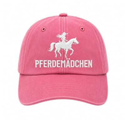 YJAUBKJOG Pferde Mädchen Geschenk für Reiterinnen, Pferdemädchen Kappe Pink | Vintage Washed Cap Verstellbar 55-58cm, Geschenk für Pferdeliebhaber Damen, Pferde Geschenke für Mädchen Teenager, Basecap