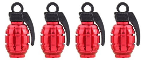 TOMALL Red Grenade Reifen Ventilkappen für Auto Truck Bike