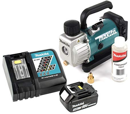 Makita DVP 180 RF1 Pompe à vide sans fil 18 V + 1x Batterie BL 1830 3,0 Ah + Chargeur DC 18 RC