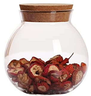Bocal rond en verre de 500 ml avec couvercle en liège, idéal pour cookies, friandises, épices, thé, céréales