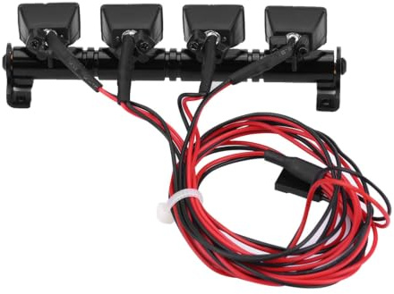 RC Auto LED Lichtleiste, 4 LEDs Dachleuchten Zubehörteil für RC Auto Fans, Modelleerbauer und Nacht Autofahrer