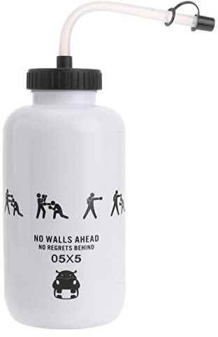 Abaodam Cycling Water Bottle with Straw - 1 Liter BPA Free Leak-Proof & Non-Toxic Plastic Boxing Sports Water Bottles Great for Football, Lacrosse, Work, Gym, Travel (White)