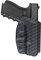 OWB Carbon Fiber Kydex Pistolenholster Für Glock 19 19x 23 25 32 45 / Glock 17 22 31 / Glock 26 27 33 30s (Gen 3 4 5) Pistol, Glock 19 Holster, Bund außen tragen 1.5-2 Belt Clip - Weave Black, Right