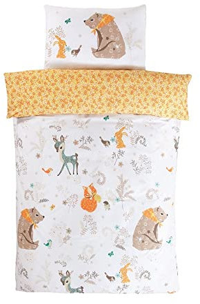 Rapport Home Woodland Friends Kinder-Bettwäsche-Set (Einzelbett), Woodfr-Sing-Mult, Weiß