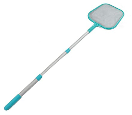Mumusuki Professionelles Pool-Skimmer-Netz, Einziehbares Schwimmbecken-Skimmer-Netz aus Kunststoff, Nylon, Grünes Blattrechen, Reinigungswerkzeug, Teleskop-Schaufel-Blattnetz für, Spa, Brunnen, Garte