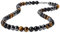 GAVU Ausgewähltes Geschenk 8mm Gelbes Tigerauge Hämatit Regenbogen Obsidian Kristall Herrenkette 55cm