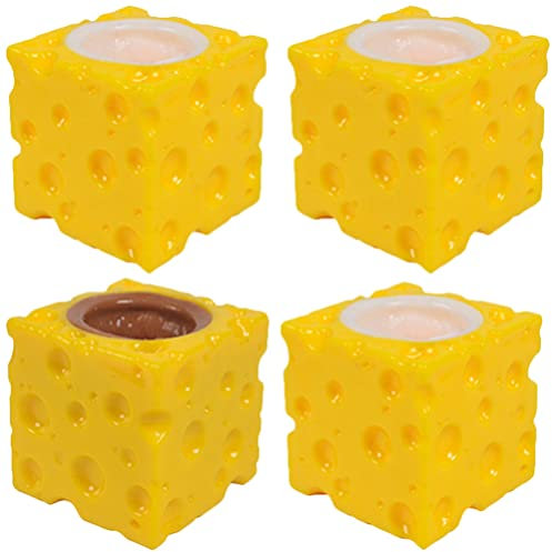 NUOBESTY 4 stücke Simulation Käse Mäuse Tassen Tier Zerkleinert Spielzeug für Angst Sensorischen Stressabbau Kinder Lustige Spiel Requisiten