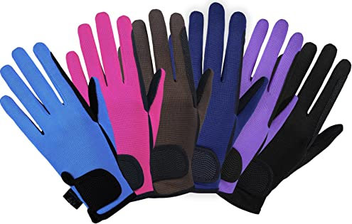 AFE Kids Gloves For Girls Boys Unisex Horse Riding Gloves Outdoor Gloves Sports Gloves Cycling Gloves For Children (Lilac, Large)