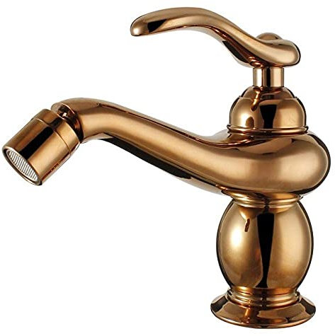 Rubinetto per lavabo, Miscelatore per Rubinetto per Bidet da Bagno monocomando in Oro Rosa