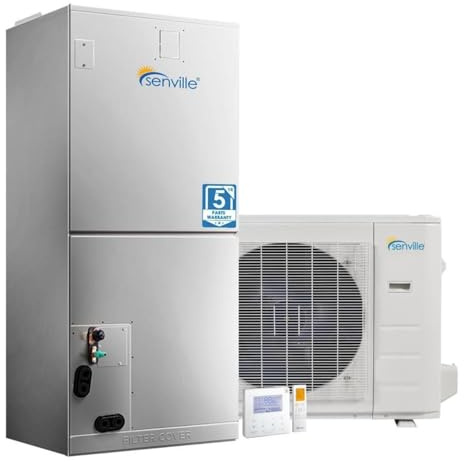 Senville 3 Ton Central Air Conditioner Heat Pump Split System, 36,000 BTU, Inverter, Variable Speed, 208/230V