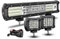 RIGIDON 38cm 390W Led Lichtbalken mit Kabelbaum, 2 x 60W Spot Offroad Beleuchtung, Wasserdicht Led Arbeitsscheinwerfer bar für 4x4 Auto SUV ATV KFZ LKW Traktor Fahrzeuge, 6000K led Scheinwerfer