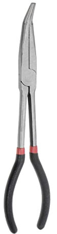 sourcing map Long Needle Nose Pliers 11 Inch 45 Degree Wire Plier Repair Tool with Plastic Handle for Cutter Wire Wrapping Crafts