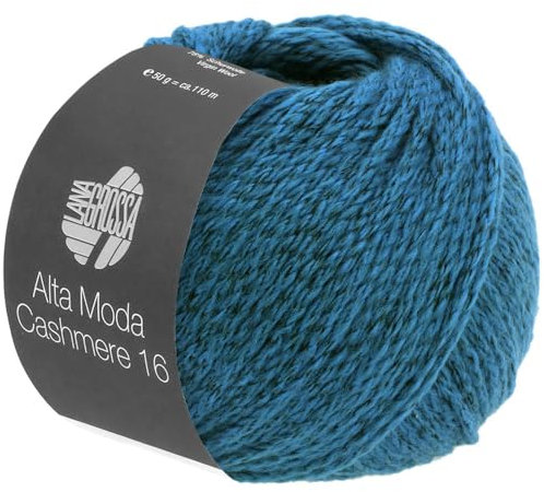LANA GROSSA Alta Moda Cashmere 16 | Feinste 16 Mikron Merinowolle mit Kaschmiranteil | Handstrickgarn aus 78% Schurwolle (Merino) 12% Kaschmir & 10% Polyamid (Nylon) | 50g zum Stricken | 110m Garn 68
