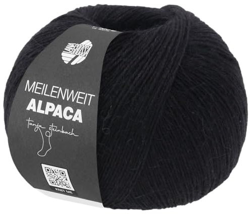 LANA GROSSA Meilenweit 100 Alpaca | Kuschelweiches Alpaka-Sockengarn, im Wollprogramm bis 30°C | Handstrickgarn aus 70% Alpaka & 30% Polyamid | 100g Wolle zum Stricken & Häkeln | 420m Garn FB2016