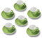 Terra Home 6er Espresso-Tassen Set - Grün, 90 ml, Glossy, Porzellan, Dickwandig, Spülmaschinenfest, italienisches Design - Kaffee-Tassen Set mit Untertassen