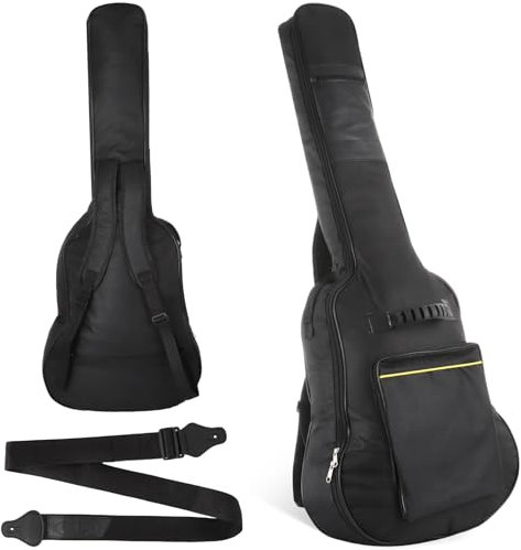 Lnrueg Kit di accessori per chitarra, 2 pezzi, custodia per chitarra da 40 a 41 pollici con tracolla regolabile per chitarra Yamaha FS800, borsa imbottita antiurto per chitarra classica acustica,