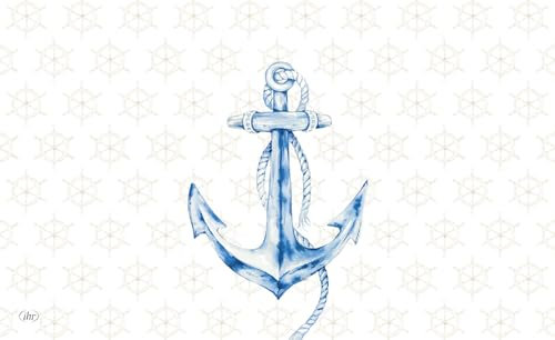 IHR - MCB 1038660 - Frühstücksbrettchen, Maritim, Anker, Melamin, 23,5cm x 14,5cm, mehrfarbig, spülmaschinengeeignet