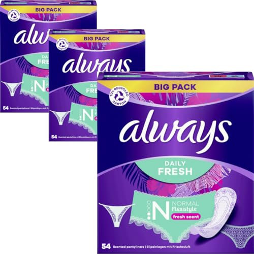 Daily Fresh Flexistyle Normal Slipeinlagen Pads Damenbinden 54 STÜCK x 3 Packungen