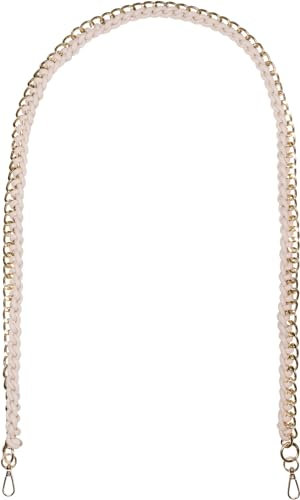 styleBREAKER Taschen Schulterriemen mit eingeflochtener Kette, Wechsel Taschengurt, Handyband, Handykette, Karabiner 02013038, Farbe:Beige