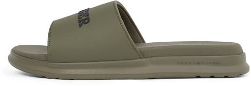 Tommy Hilfiger Herren Badeschuhe Dual Density Pool Slide mit Logo, Grün (Army Green), 41