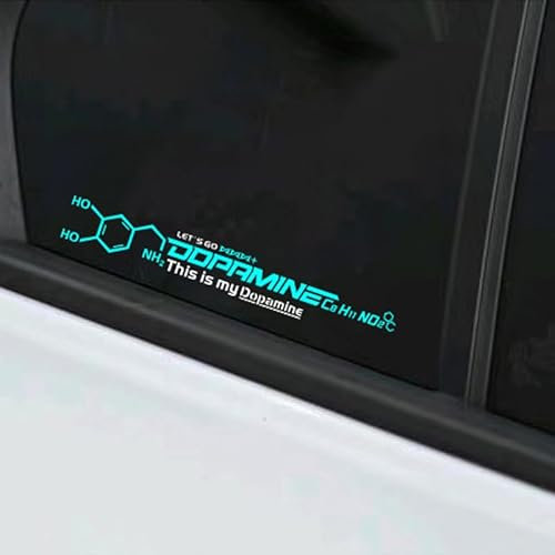 Noizzy Adesivo per auto con formula molecolare dopamina, adesivo riflettente in vinile per moto, finestrini laterali, bici, impermeabile, decorazione sportiva alla moda (B)