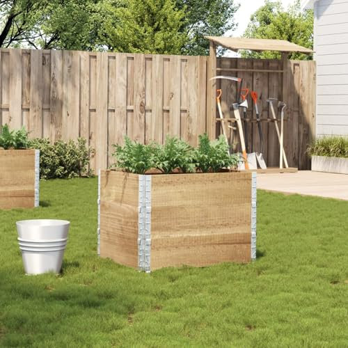 Juroupi Jardinière 80x60 cm Bois de pin Massif,Jardiniere sur Pieds,Bac avec Treillis,Jardiniere Terrasse