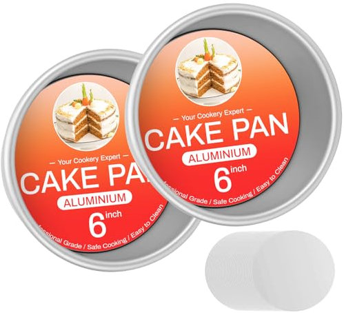 OAMCEG Backformen Set 2-teilig – 15cm Runde Aluminium Backform Rund mit Abnehmbarem Boden & Antihaftbeschichtung – Robuste Torten Zubehör Backform für Ofen, Party, Geburtstagskuchen & mehr