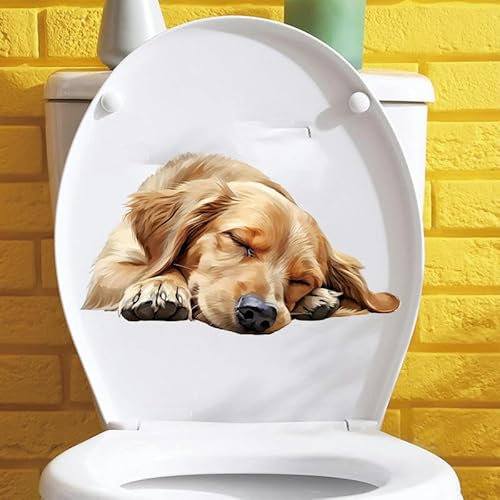 JTZYM 25 * 30CM 3Pcs Cats/Dogs Self-Adhesive Toilet Lid Stickers Funny Pvc Waterproof Toilet Seat Stickers For Lid Bathroom Wall Stickers