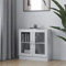 Willood Vitrinenschrank Bücherschrank Aktenschrank Büroschrank Vitrine Schrank Bücherregal Sideboard Hochglanz-Weiß 82,5x30,5x80 cm Holzwerkstoff