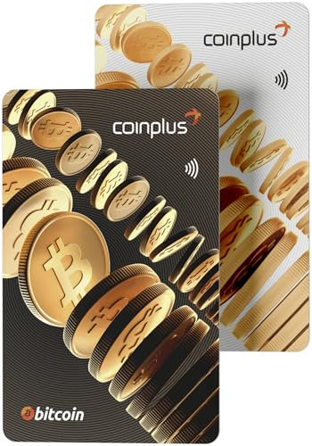 Coinplus Crypto Card - Easiest Crypto Card Wallet - Cold Bitcoin Storage, Gold, Pack of 2 Black and White, Modern