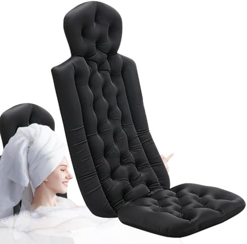 Almohada de baño de cuerpo completo para bañera, almohada antideslizante, accesorios de bañera, almohada de baño de cuerpo completo, accesorios de baño, cojín de bañera para mujeres, hombres, adultos,