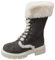 Damen Schneestiefel Bequeme Thermostiefel Frauen Warmfutter Chunky Heel Wadenhohe Stiefel Winter Sneaker Klassische Kunstpelz Gefüttert Winterstiefel Kaltes Wetter Outdoor Anti-Rutsch-Stiefel, grau,