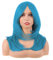 MapofBeauty 20 Zoll/50 cm Länge Layered Mit Pony Gerade Synthetische Faser Shoulder Lange Haarfasern für Täglich Perücke (Cyan blau)