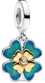 Feitery Vierblättriges Kleeblatt Charms Kompatibilität für Pandora Armband Herz Bead Wildtiere Charms für Damen Anhänger Meerestiere