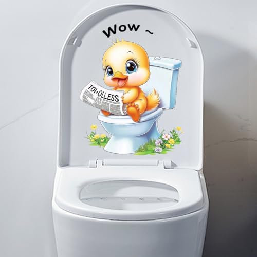 Vesvory Tier 3D WC Aufkleber Lustige Überraschte Katze Ente Wasserdicht Toilettensitz Abdeckung Dekoration Badezimmer Wandaufkleber