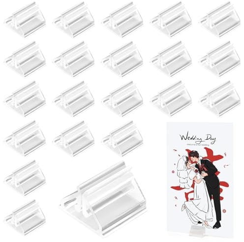 Joxessaien Hochzeit Tischkartenhalter Acryl, 60 Stück Kartenhalter Tisch, Kartenaufsteller für Geburtstagsfeiern und Feiertagsfeiern