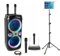 Ibiza – Pack Karaoke Altavoz USB Bluetooth Ibiza Columba-Karaoke 1000 W – 4 micrófonos inalámbricos – Soporte para tableta SMM20 – Noche DJ Sono