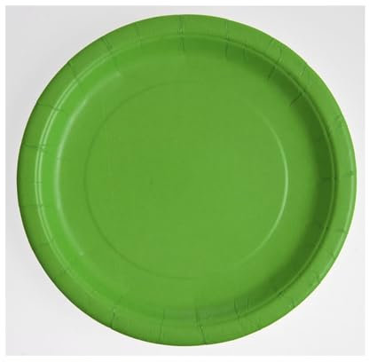 Unique 31424EU - Eco-Friendly Paper Plates - 18 cm - Lime Green Colour - 20 Count (Pack of 1)