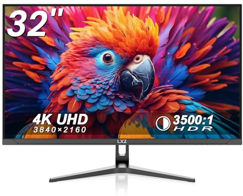 LXZ 32 4K Monitor UHD 3840 x 2160, VA Panel, AMD FreeSync Premium, 178° Viewing Angle, 100% sRGB, 3500:1 Contrast Ratio, Compatible with Wall mounting 75 x 75MM