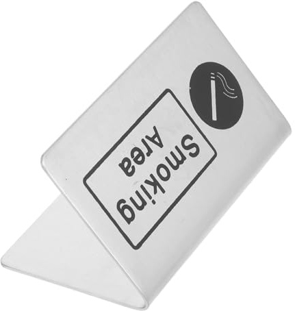 STOBAZA Panneau Double Face Zone Fumeur Acier Inoxydable Indicateur Intérieur Polyvalent pour Bureaux Restaurants et Espaces Réservés Design Moderne