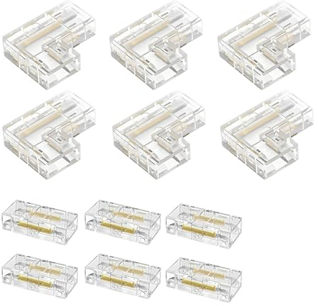 12 Connecteur Bande LED 2 Broches 10mm COB Sans Soudure Rapide Lumière | Pin strip connector wire, pin leds, light, pratiques, fiables, installation simple, sécurisé, solide, stable, net